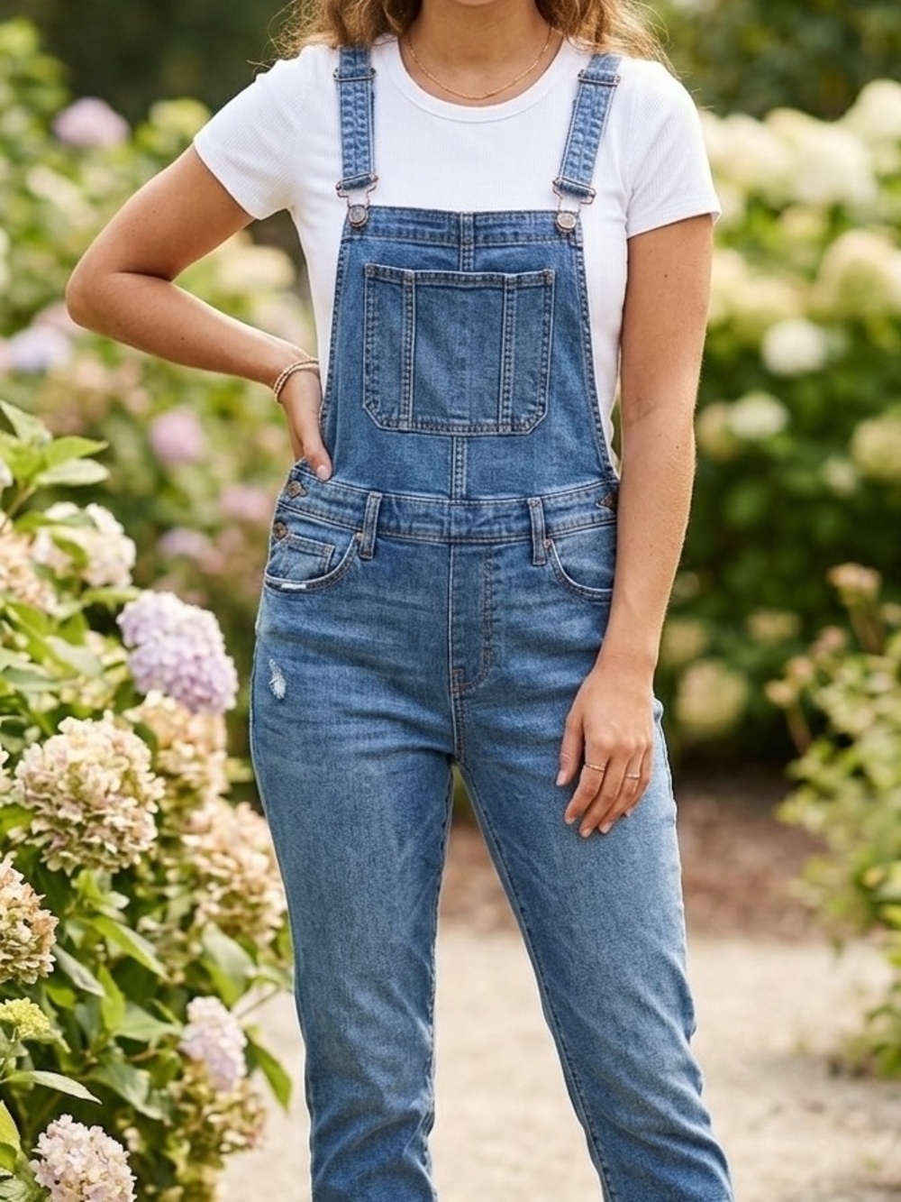Universal Thread Blue Denim Overalls with Chest Pocket